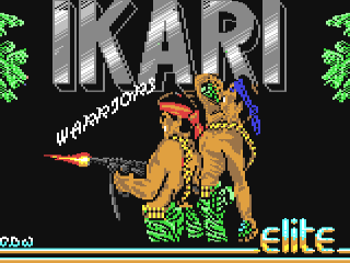 Ikari Warriors title screen for Commodore 64